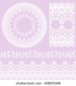 Vector set of design elements: seamless texture, borders, frames.vector includes pattern brushes for Illustrator.