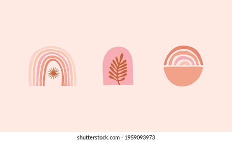 Vector set of design elements and shapes for abstract backgrounds and modern art - boho prints and posters