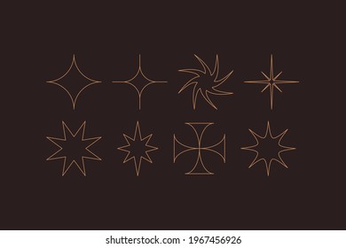 Vector set of design elements and shapes for abstract backgrounds and modern art - logo design templates, frames, photo overlays and stars