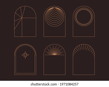 Vector set of design elements and shapes for abstract backgrounds and modern art - logo design templates, frames, photo overlays and stars