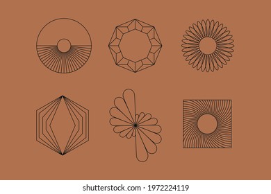 Vector set of design elements and shapes for abstract backgrounds and modern art - logo design templates, frames, photo overlays and stars