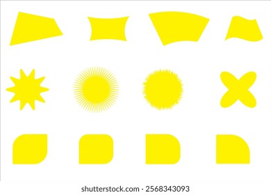 Vector set of design elements and shapes for abstract backgrounds, geometrical elements and leaves