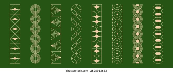 Vector set of design elements  in simple linear style - border logo design elements and frames for stories, posts, prints, Chinese New Year frames and vector illustrations