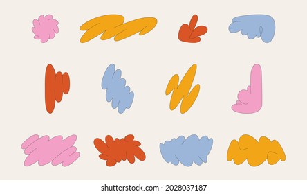 Vector set of design elements, stickers and shapes with copy space for text - abstract background elements for branding, packaging, prints and social media posts