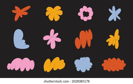 Vector set of design elements, stickers and shapes with copy space for text - abstract background elements for branding, packaging, prints and social media posts