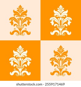 Vector set of design elements in the style of Baroque. Vector classical luxury old fashioned damask ornament, seamless texture for wallpapers, textile, wrapping.