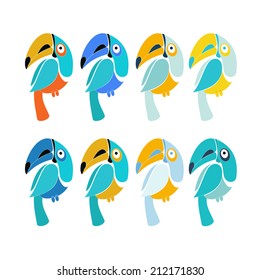 Vector set of design elements -  toucan signs and symbols