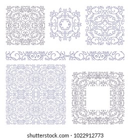 vector set of design elements in trendy fashion linear art style