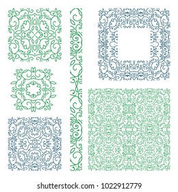 vector set of design elements in trendy fashion linear art style