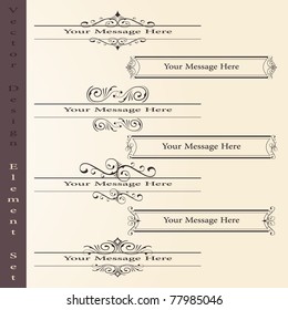 the vector set of design elements in vintage style - vector illustration