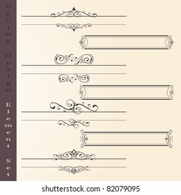 the vector set of design elements in vintage style - vector illustration