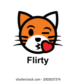 Vector Set Design Emoticon Reaction Face Cat