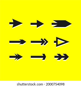 vector set design, icon, arrow illustration with different shapes