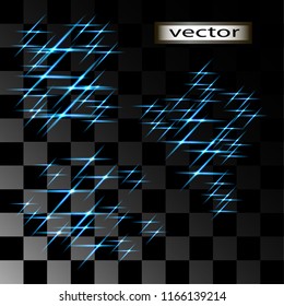 Vector set for design from the luminous sparkle of water or smooth surface effect of the gloss