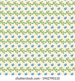 Vector set of design spring seamless pattern with pink and blue flowers, green leafs. Summer. Floral. Illustration for wedding invitations, wallpaper, textile, wrapping paper, fashion, fabric, web.