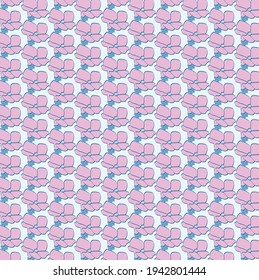 Vector set of design spring seamless pattern with pink and blue flowers, green leafs. Summer. Floral. Illustration for wedding invitations, wallpaper, textile, wrapping paper, fashion, fabric, web.