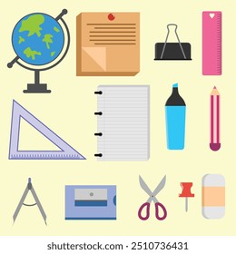 Vector set of design templates and elements for School 