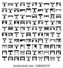 vector set desk and table icons