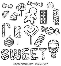 vector set of dessert