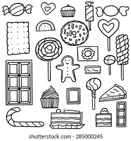 vector set of dessert