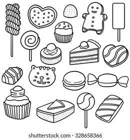 vector set of dessert