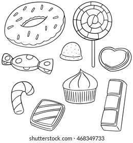 vector set of dessert