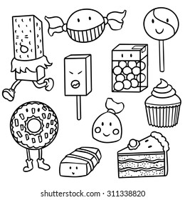 vector set of dessert cartoon