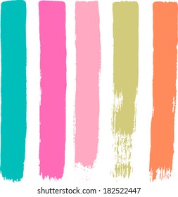 Vector set of detailed grunge paint brush strokes