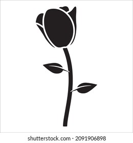 Vector set of detailed, isolated outline Rose bud sketches in black color. Vector illustration for design on white background.