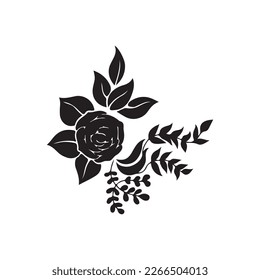 Vector set of detailed, isolated outline Rose bud sketches in black color.
Vector illustration for design on white background.