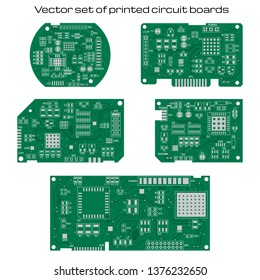 Vector set of detailed printed circuit boards