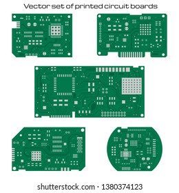 Vector set of detailed printed circuit boards