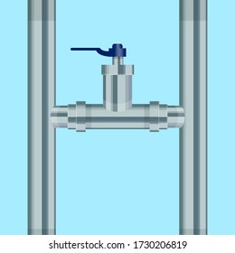 Vector set of details of system ware pipes in flat style. Collection of water tubes, plastic pipelines, filters, gas valves, fittings, plumbing, faucets, sewage. Construction and industrial technology