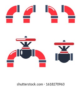 Vector set of details ware pipes system in flat style. Icons for web and other. EPS 10