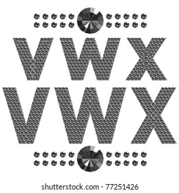 conjunto vectorial de letras y números de diamante grandes y pequeños
