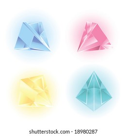 Vector set of diamond stones