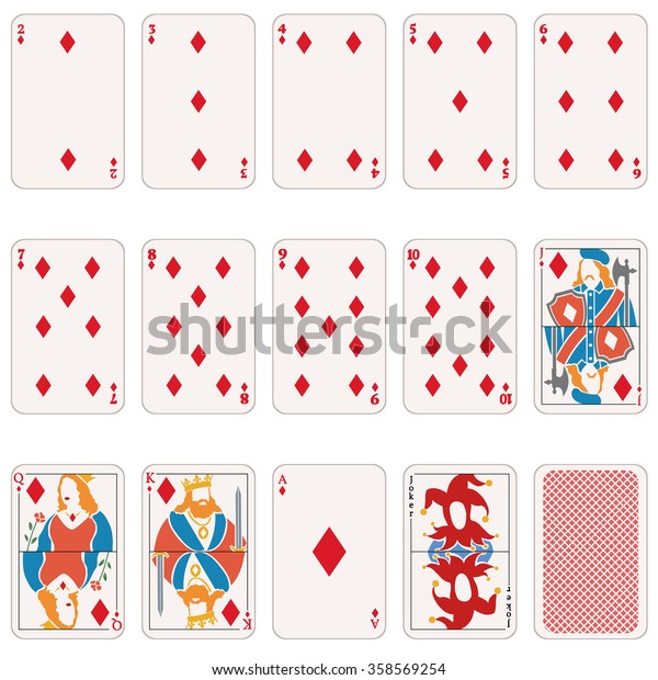 Vector Set Diamond Suit Playing Cards Stock Vector (royalty Free 