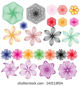 vector set with different abstract floral elements