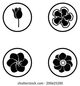Vector Set Of Different Abstract Flower Illustrations