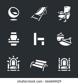 Vector Set of Different Armchairs Icons.