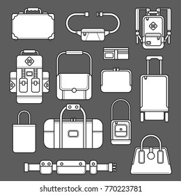 Vector set of different  bags. Isolated