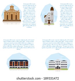 Vector Set Of Different Buildings Isolated On White Background