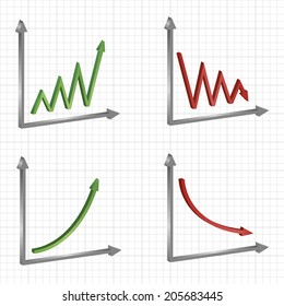 Vector set of different business graphs and charts