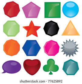 vector set of different buttons icons