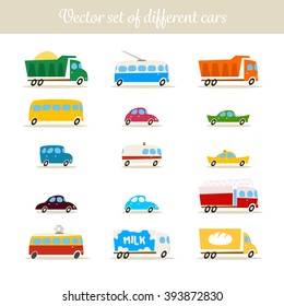 Vector set of different cars