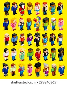 Vector Set Of Different Cartoon Characters Isolated