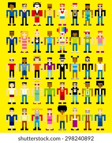 Vector Set Of Different Cartoon Characters Isolated