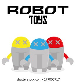 Vector Set Of Different Cartoon Robots Isolated