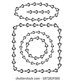 Vector Set of Different Chain Frames Isolated on White Background.