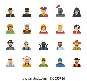 Vector set of different characters avatars